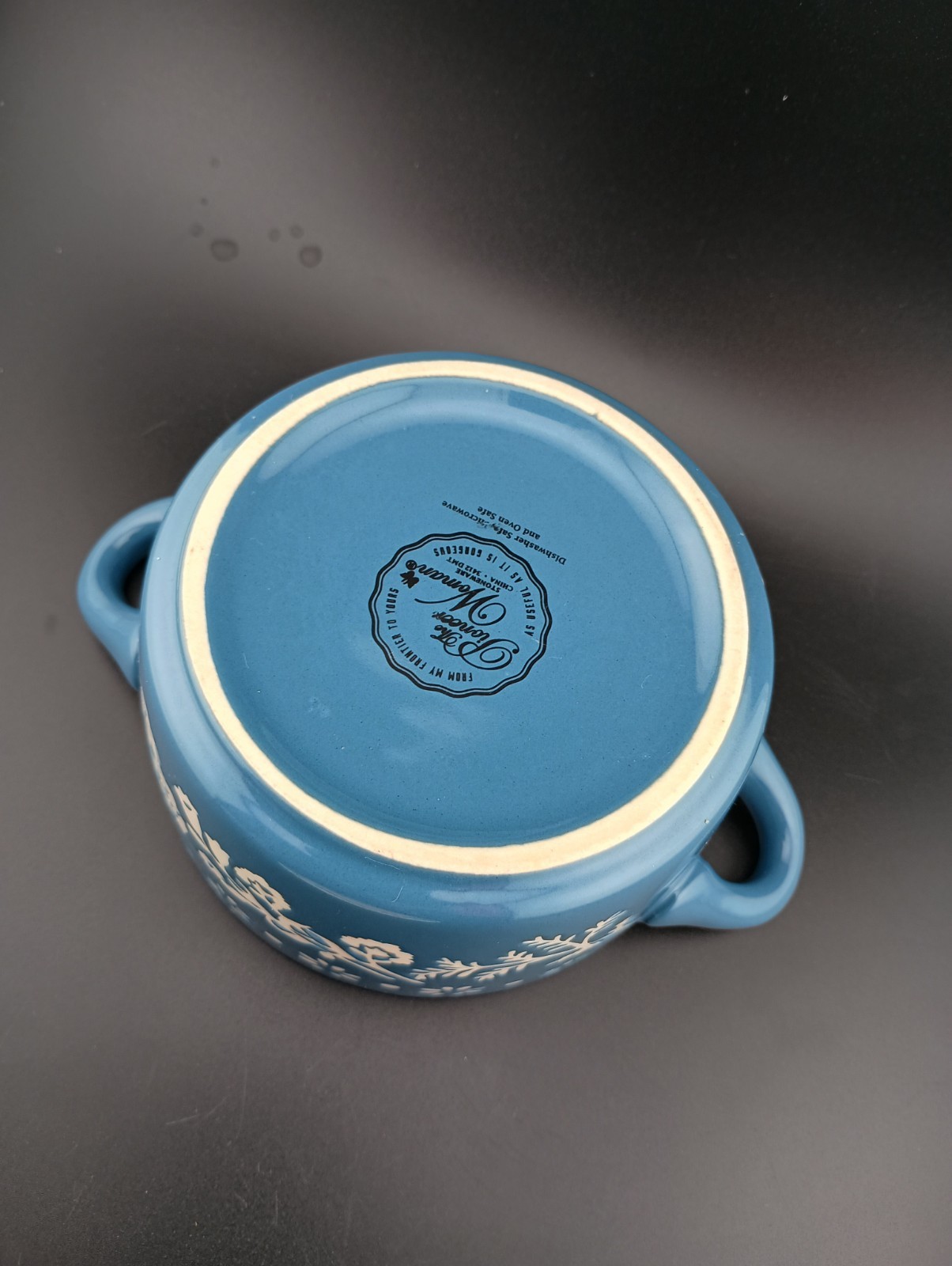 Pioneer Woman Fancy Flourish Mini Cocotte with Lid 16 oz 4.5 In Diameter