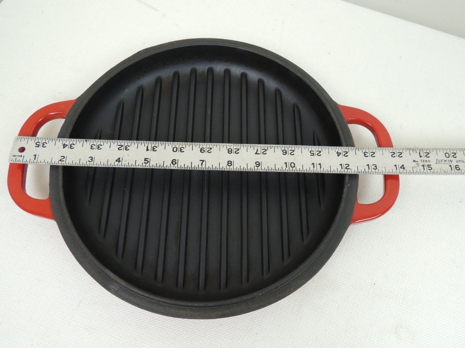Lodge Enameled Cast Iron Lid ONLY Doubles As Grill Pan Fits 7 Qt Dutch Oven Red