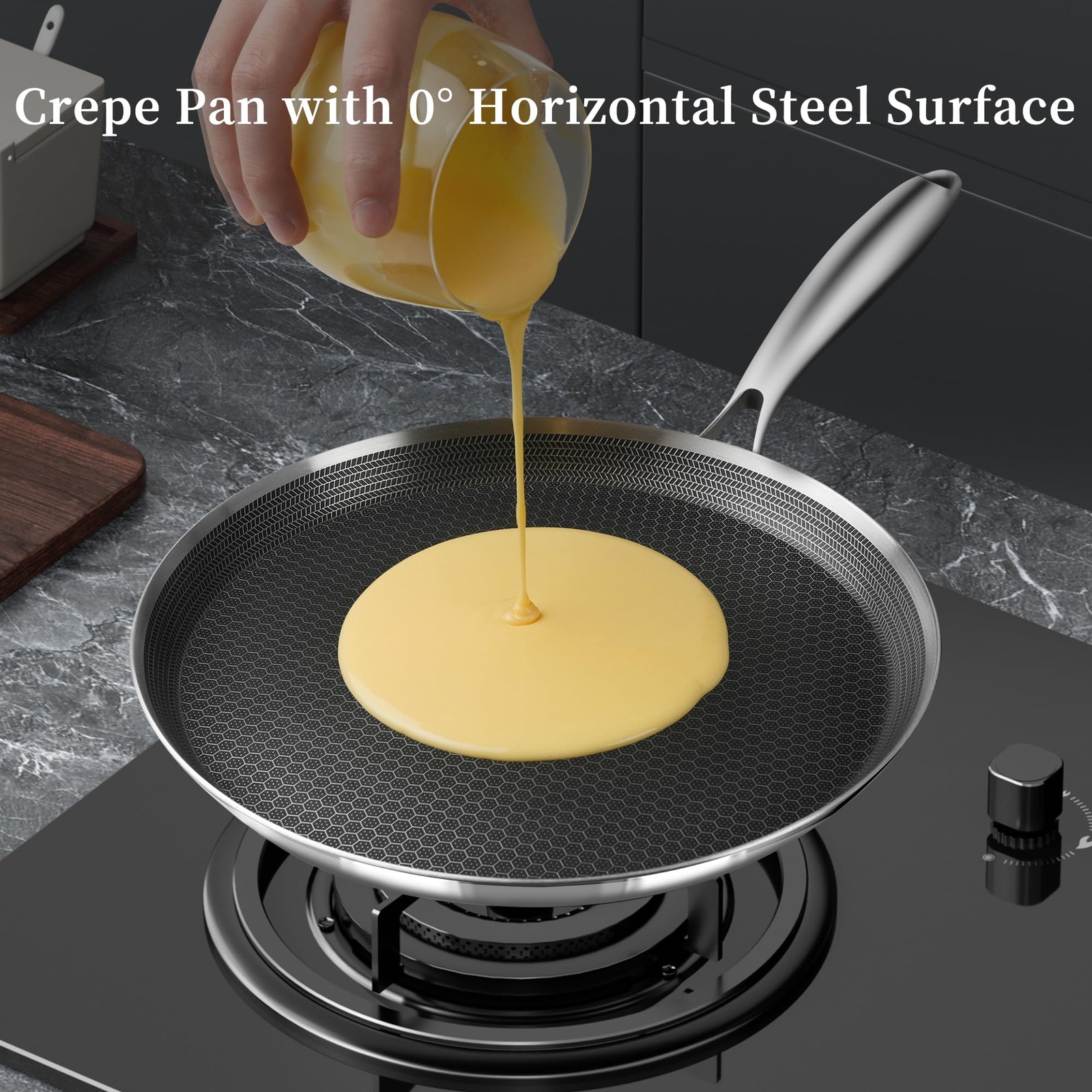 10 Inch Nonstick Crepe Pan Stainless Steel Flat Skillet Tawa Dosa Induction