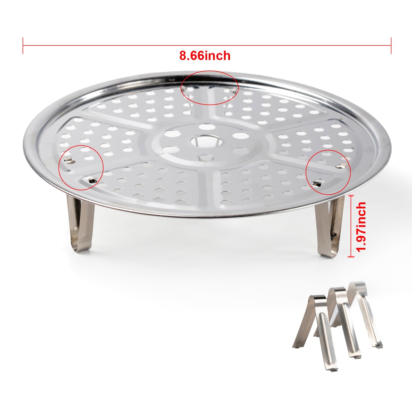Steamer Rack, Premium Stainless Steel Steamers Rack with Removable Stand, 8.6…