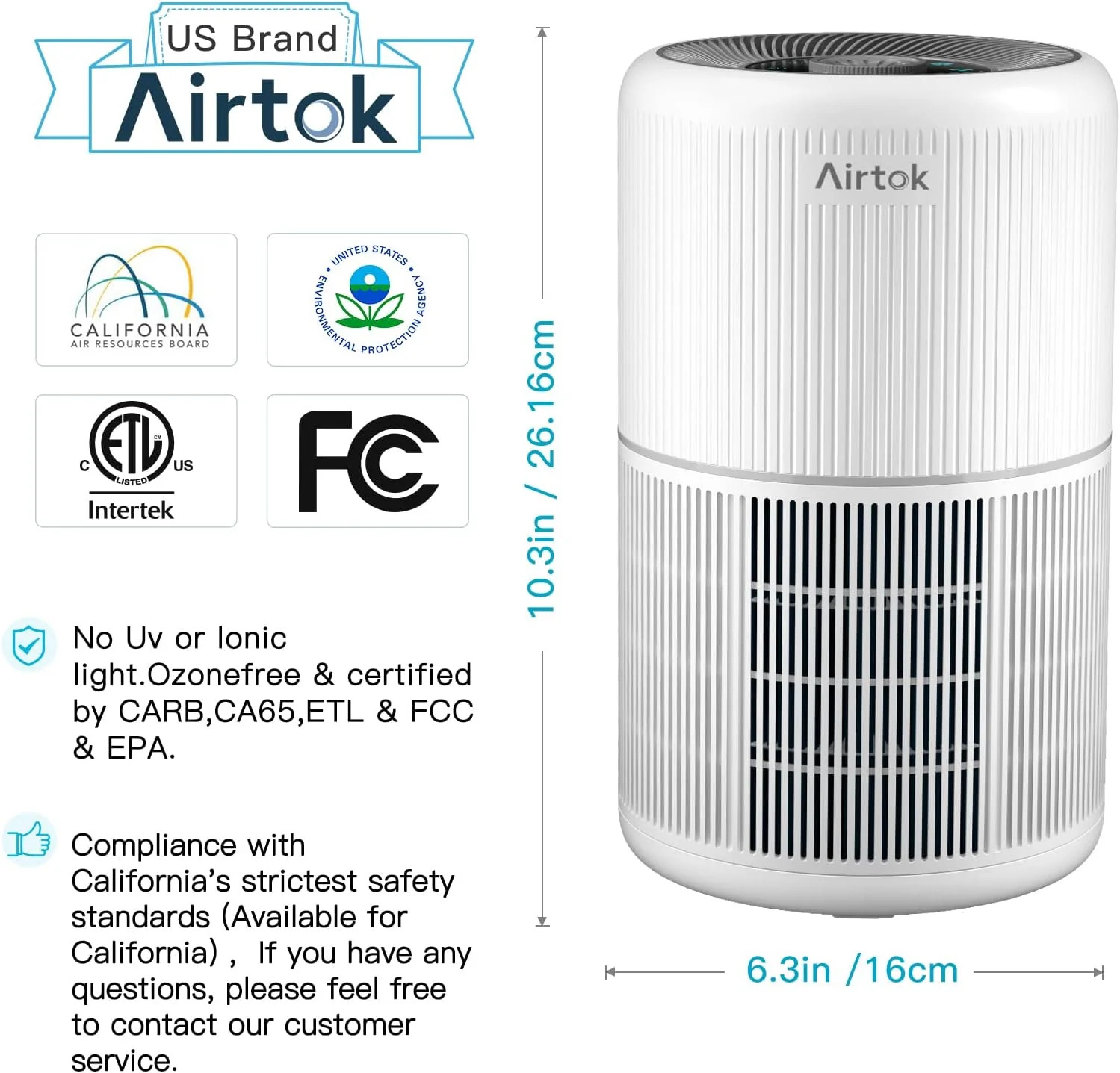 2 Pack Air Purifier for Home Bedroom with H13 True HEPA Filter for Smoke,