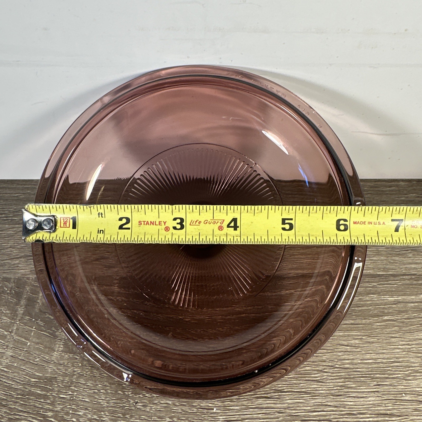 Vintage Corning Ware Vision Cranberry 1.0 Liter Saucepan with Spout Pyrex Lid