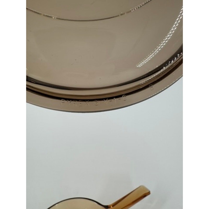 Corning Visions 1L Amber Glass Saucepan V-1-C Lid USA Vintage Pyroceram 1 Liter