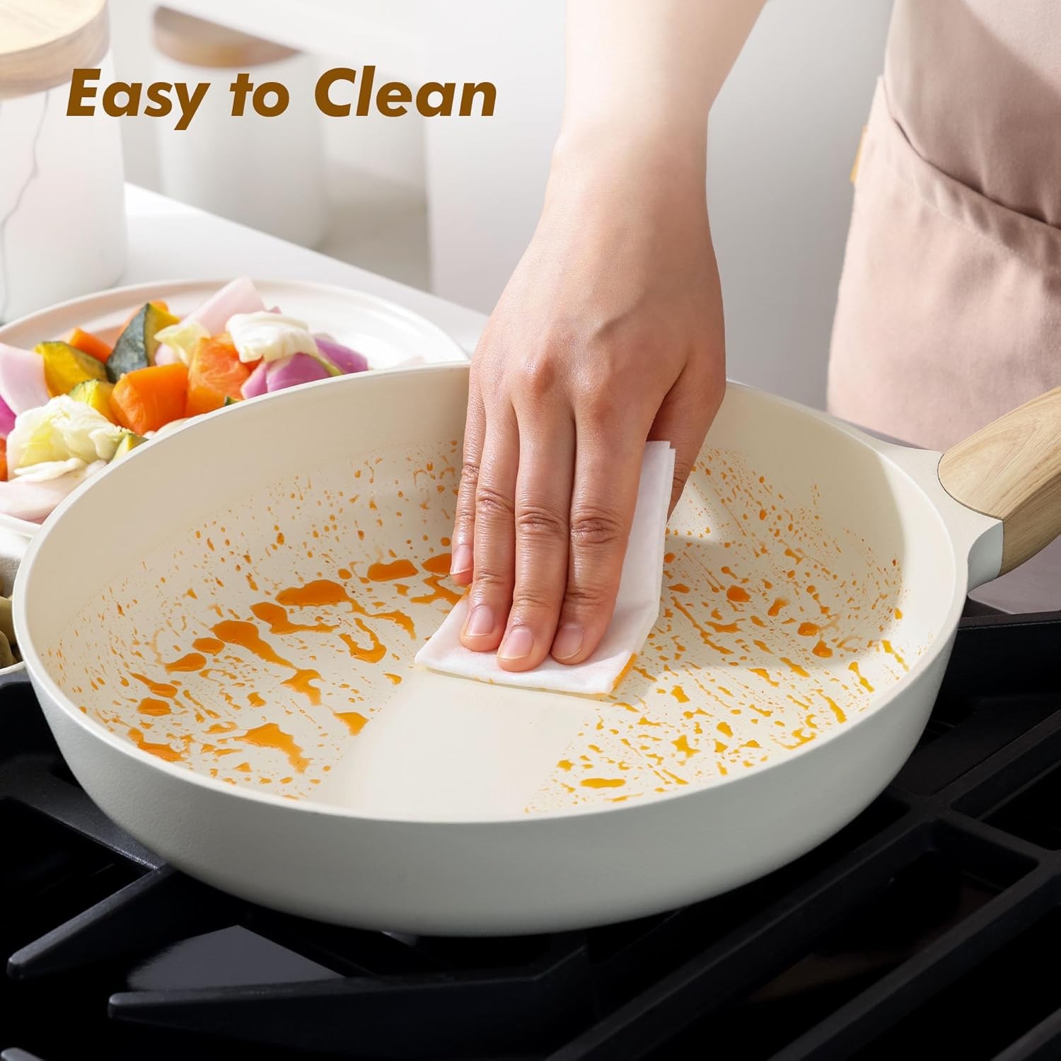 Ceramic Nonstick Frying Pan Small Skillet 8/9.5/11/12.5Inch Non Stick Omelet Pan