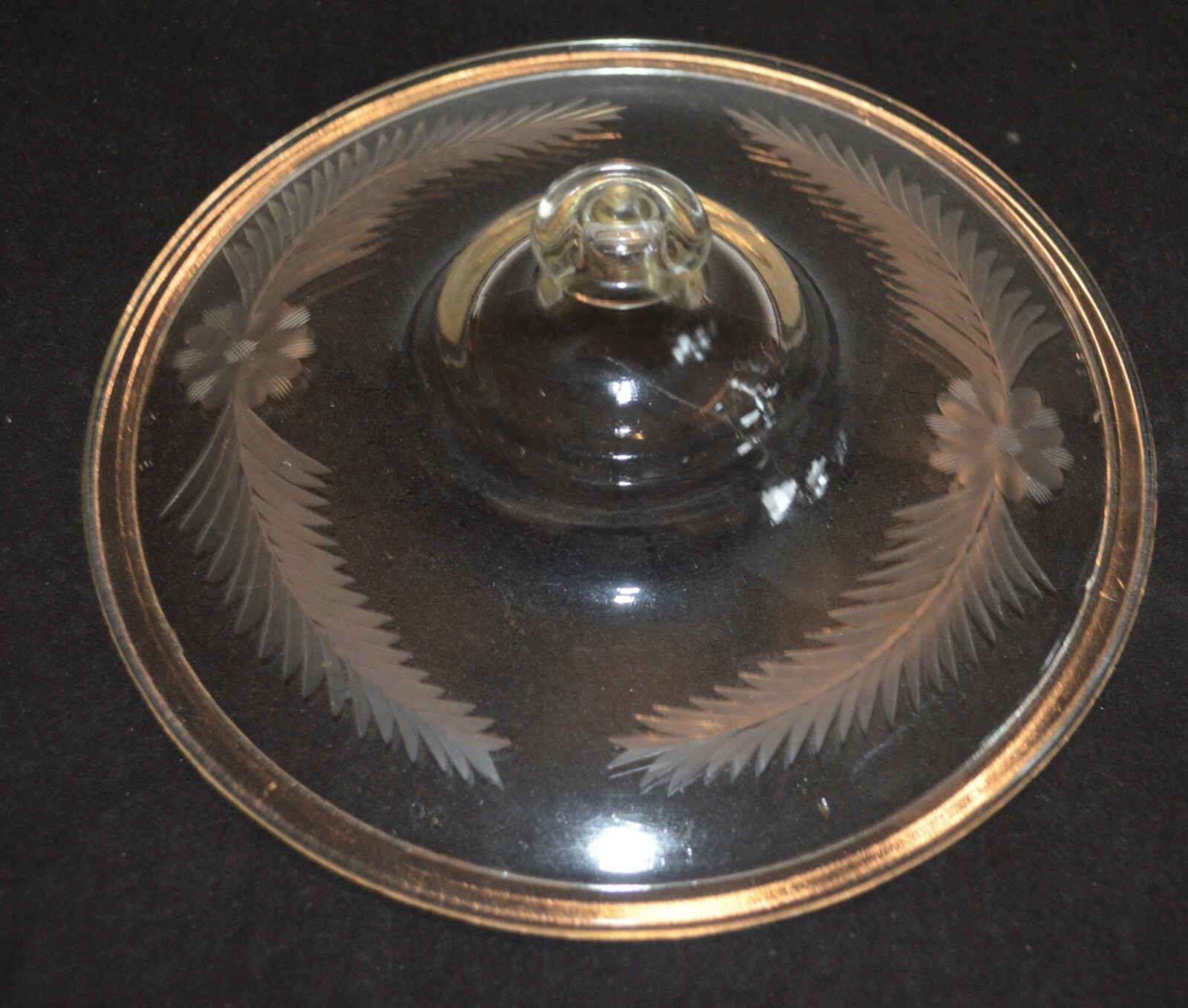 Rare Pyrex 168 Clear Round Casserole Lid ONLY 7 5/8″ exterior diameter etched