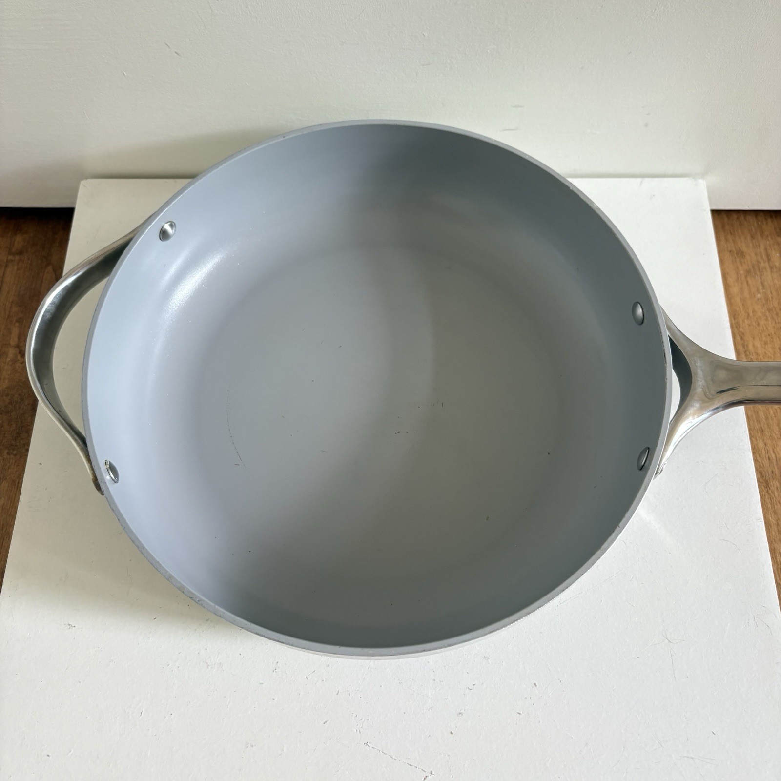 Caraway Nonstick Ceramic Sauté Pan with Lid 4.5 qt, 11.8″ – Non Toxic, Gray