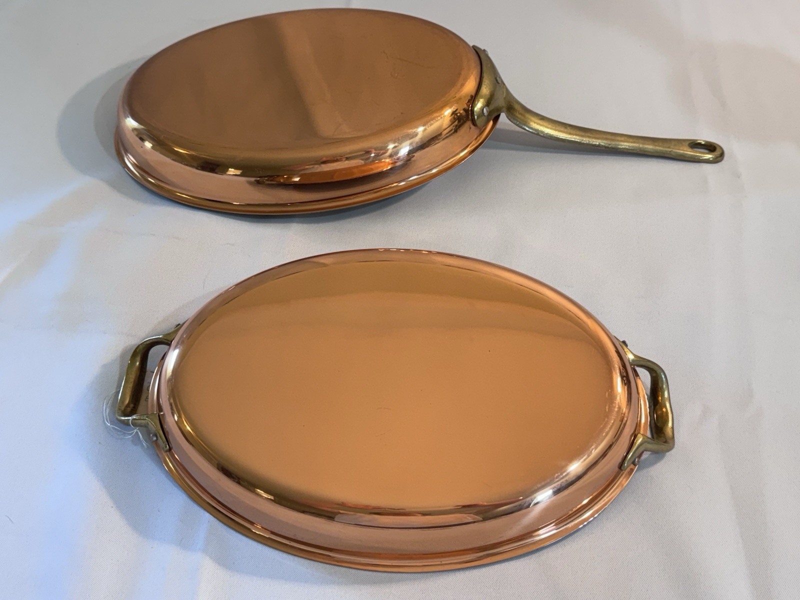 Old Dutch International Solid Copper Au Gratin Pan And Saute Pan 12.5 Inches NWT