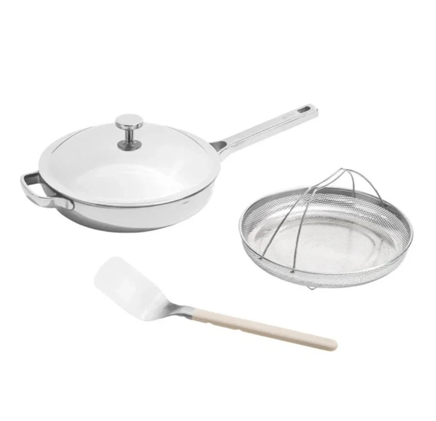 Our Place 4pc Titanium 10.5″ Always Pan Pro w/ Steamer – New!