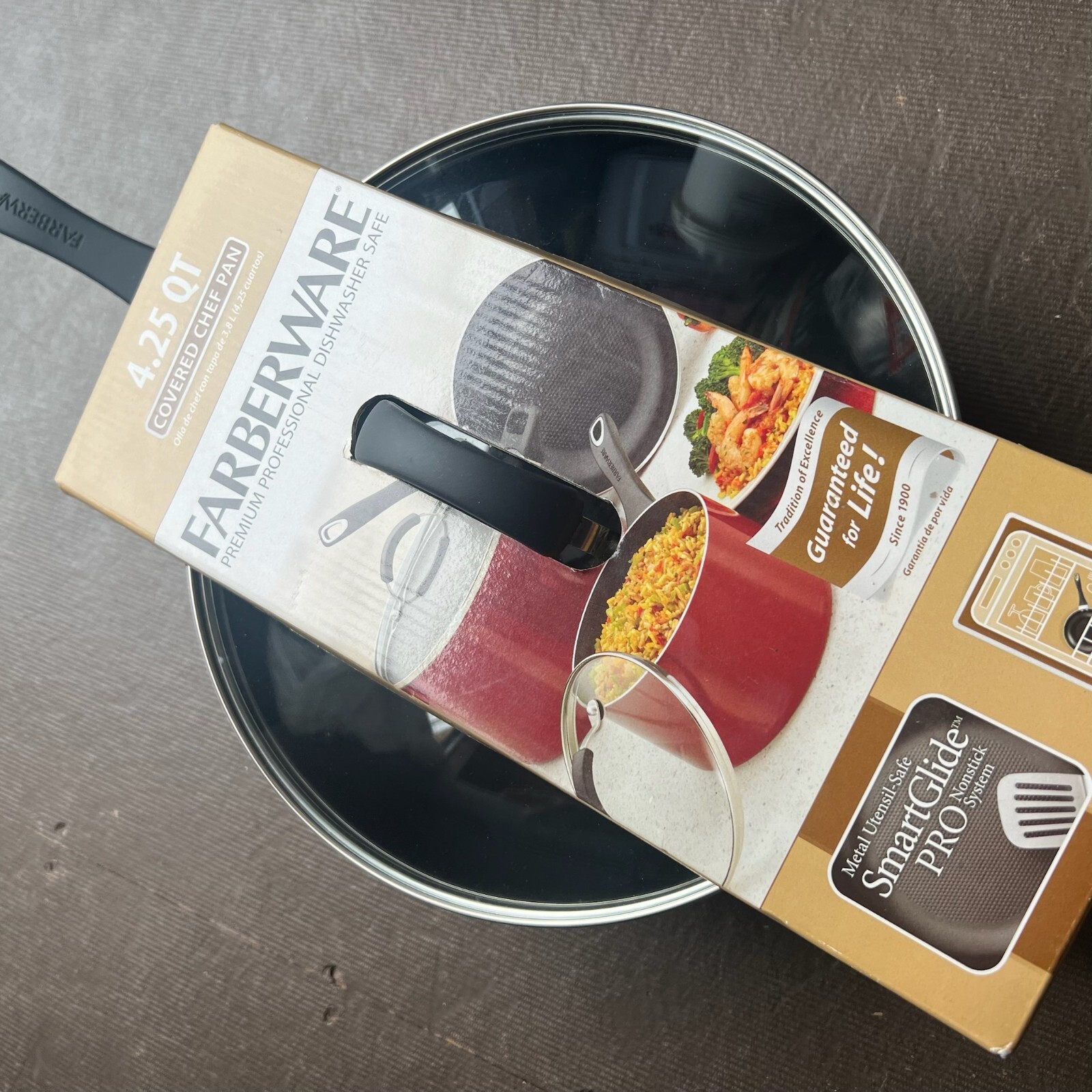 Farberware Premium 4.25 Qt. Professional Dishwasher Safe Covered Chef’s Pan