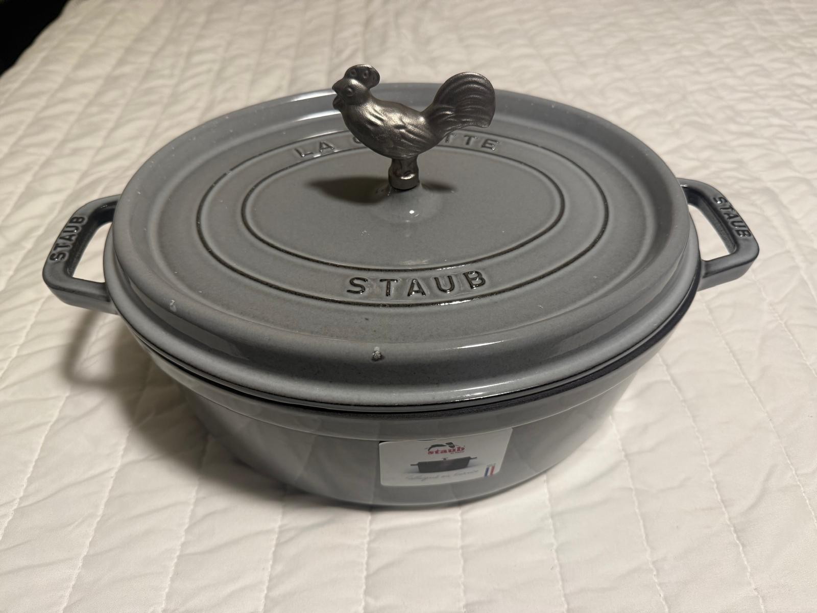 Staub Cast Iron 5.75-qt Coq au Vin Cocotte – Graphite Grey, Made in France