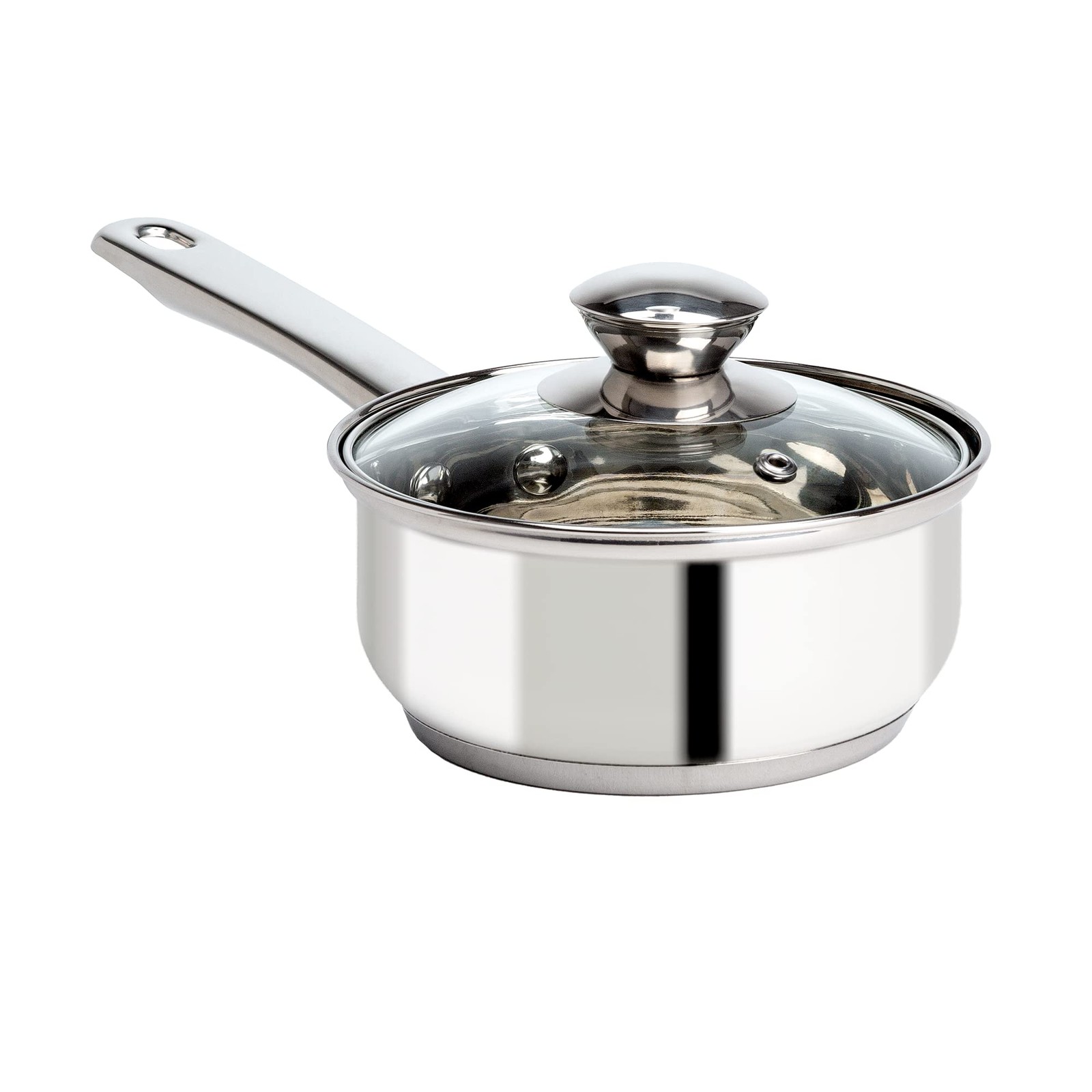 Stainless Steel Sauce Pan, Encapsulated Induction Ready Cooking Pot with Glas…