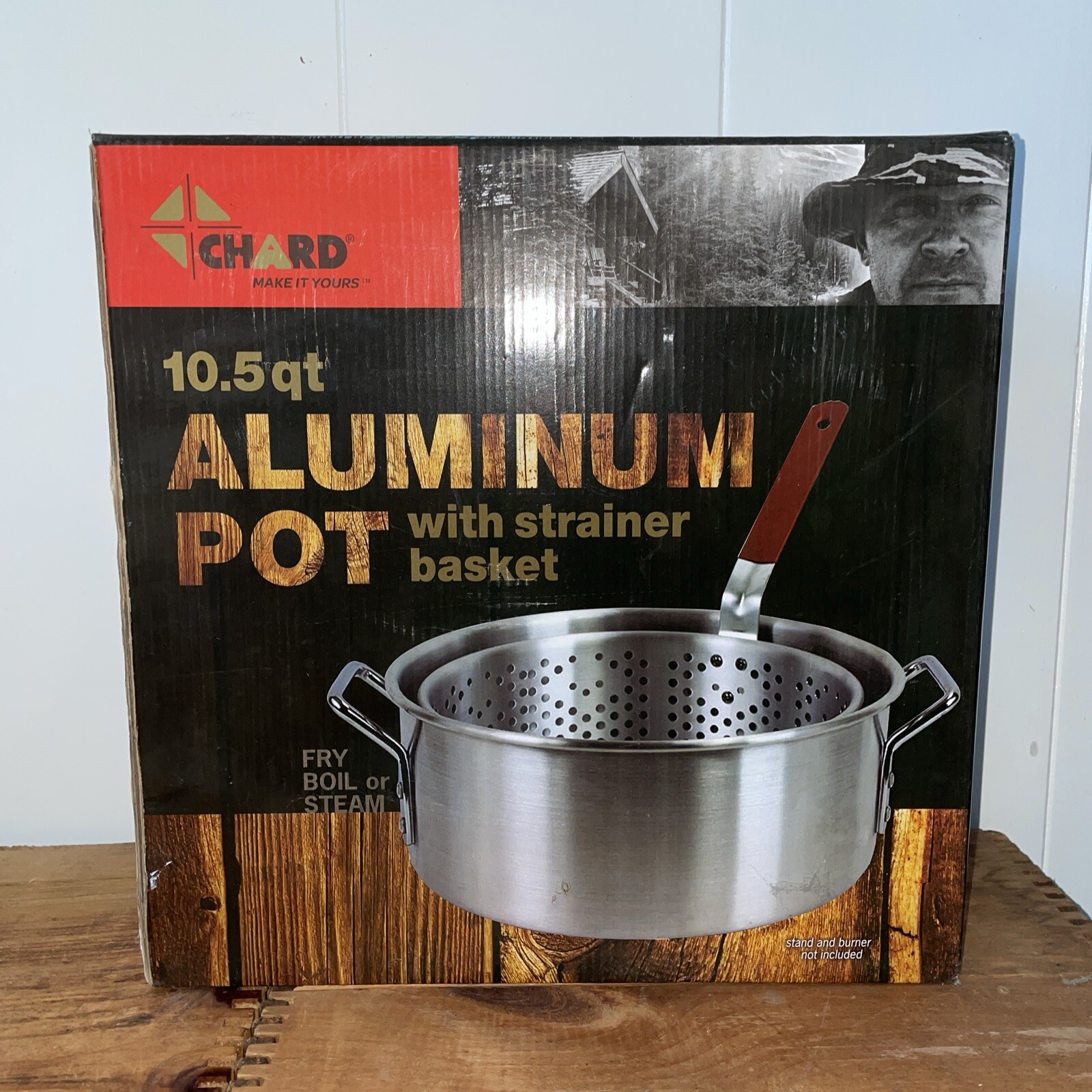 Fba12 Aluminum Stock Pot With Strainer Basket 10.5 Quart Grey