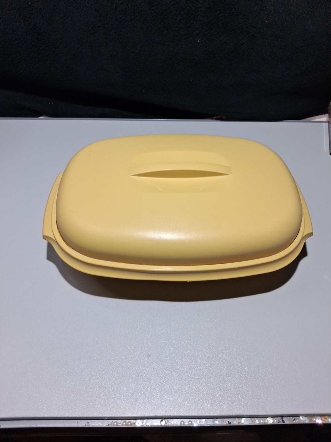 VTG Tupperware 1273-3 Vegetable-Rice Steamer 4 Piece Set Harvest Gold W/divider.