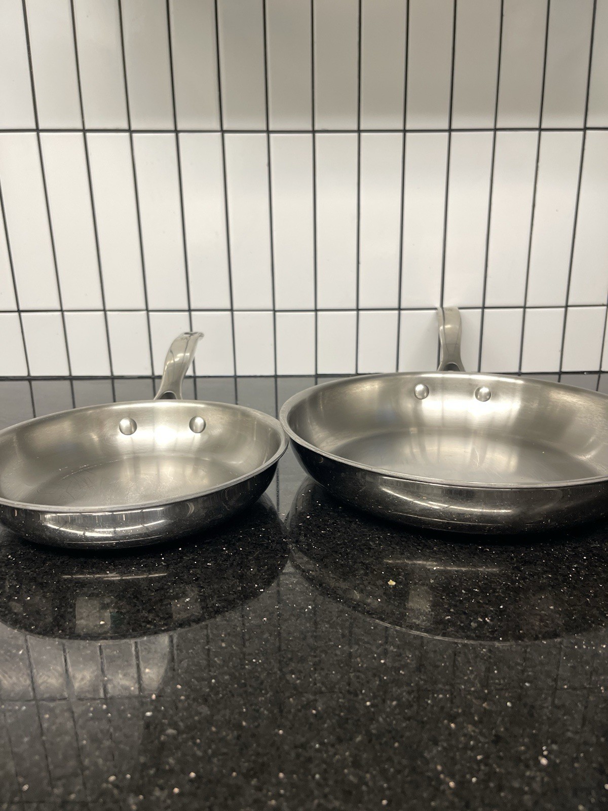 J A HENCKELS Pan Set 3 Ply 18-10 Stainless Steel 8 in + 10 in Skillet Zwilling