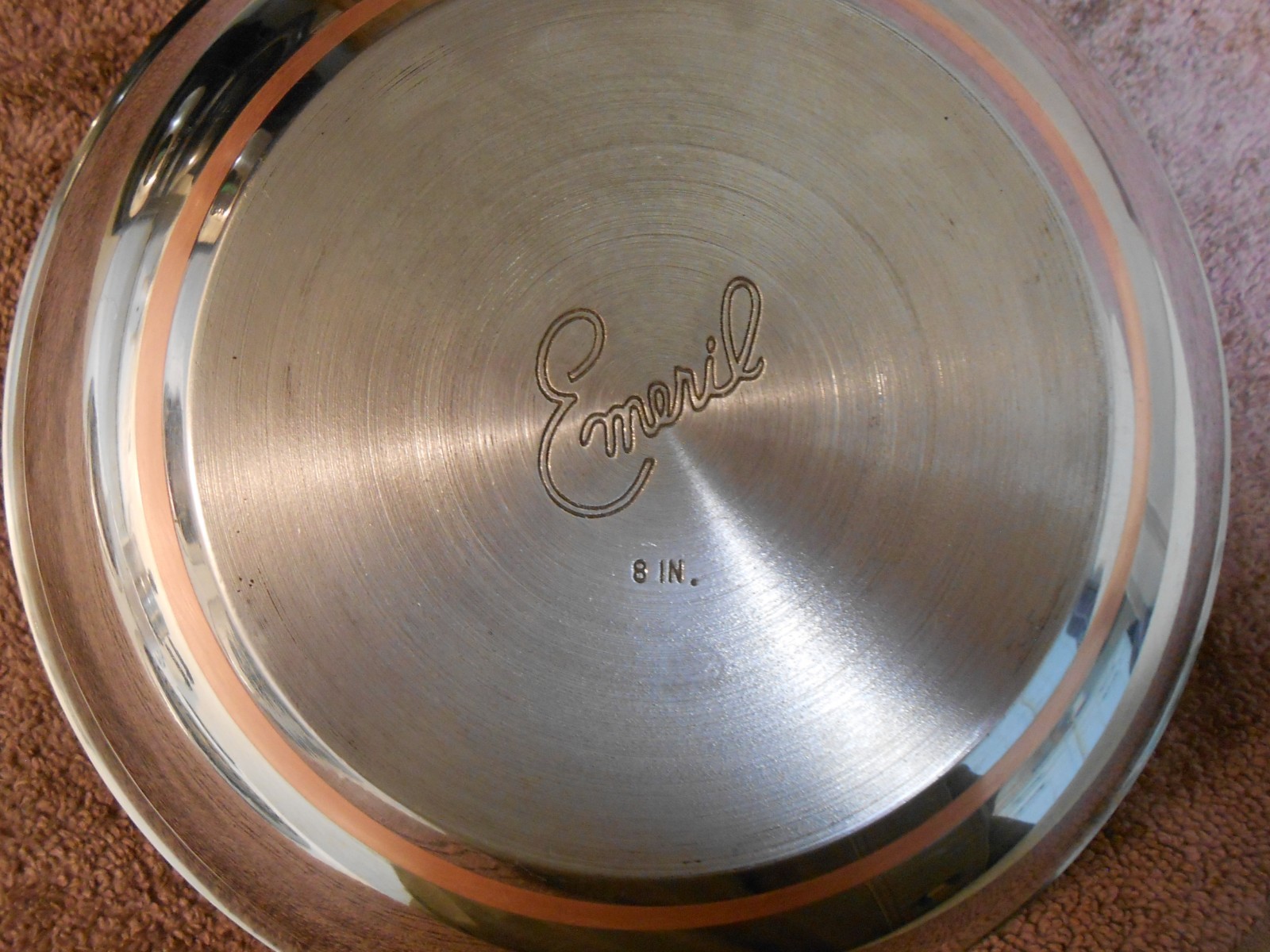 EMERIL 8″ Chefs Skillet Stainless/Copper VERY CLEAN & SHINY