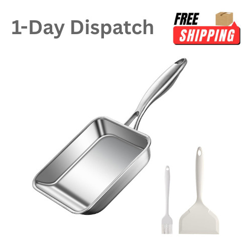 Toutrop 7.5″ Square Egg Pan 316 Stainless Steel Omelette Japanese