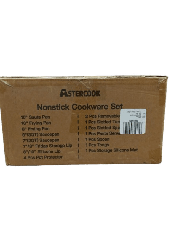 Astercook 20 Piece Pots and Pans Stackable Set “Cream White”