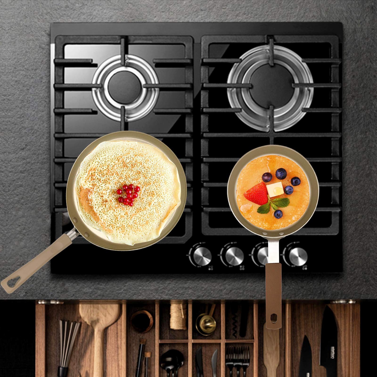 8 Inch Nonstick Crepe Pancake Pan Induction Omelette Carbon Steel Skillet