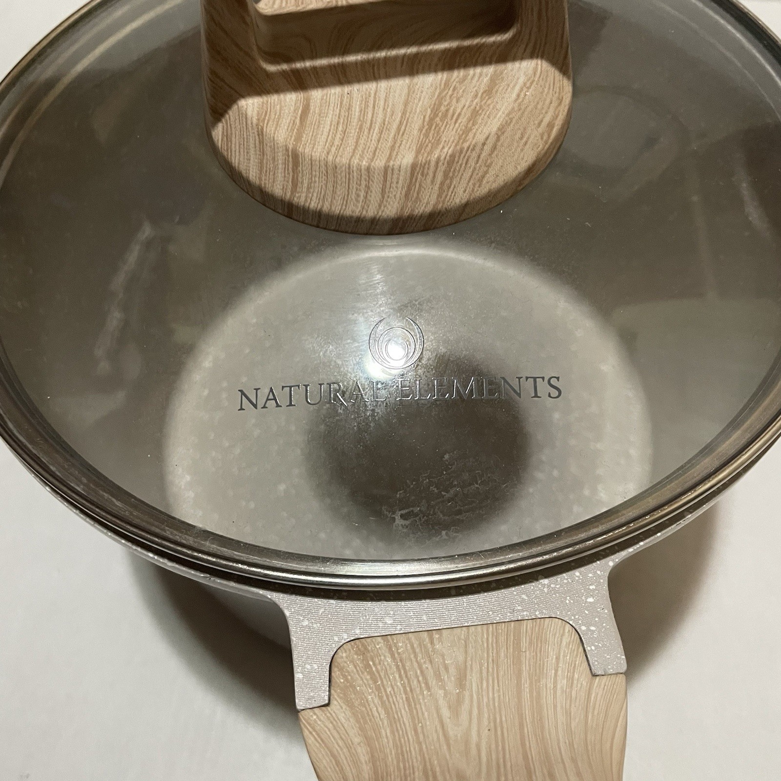 Premium Saucepan Casserole Nonstick 8 Inch With Lid Natural Elements Woodstone