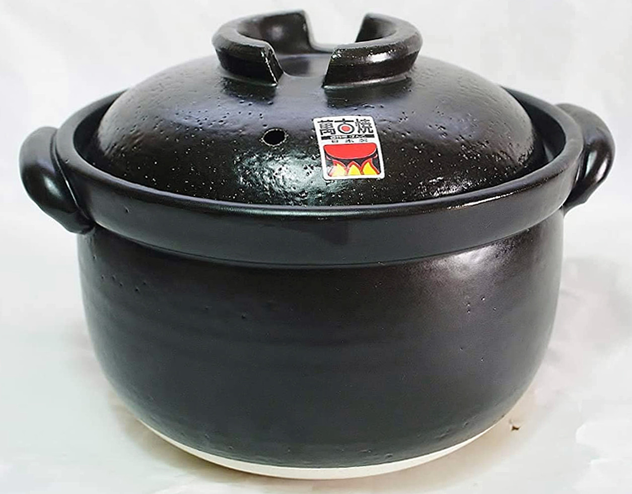 SENTO SENGA Donabe Rice Cooker 3 Cup Double Lid Banko Ware Clay Pot Japan