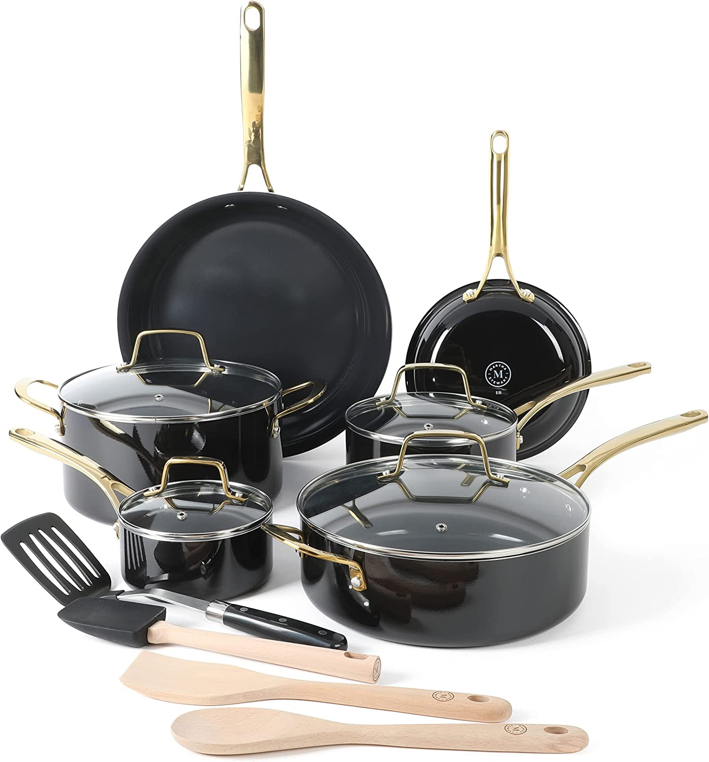 14 Piece Premium Non-Stick Heavy-Gauge Aluminum Cookware Combo S