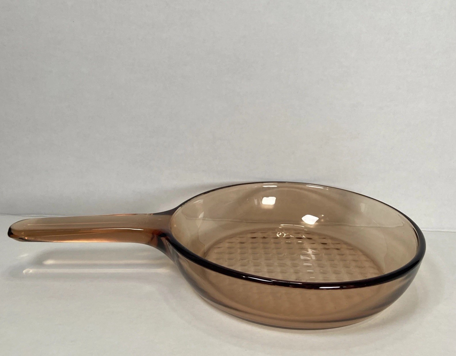 Corning Visions Glass Waffle Bottom 7” Frying Pan Skillet Amber Kitchen Cookware