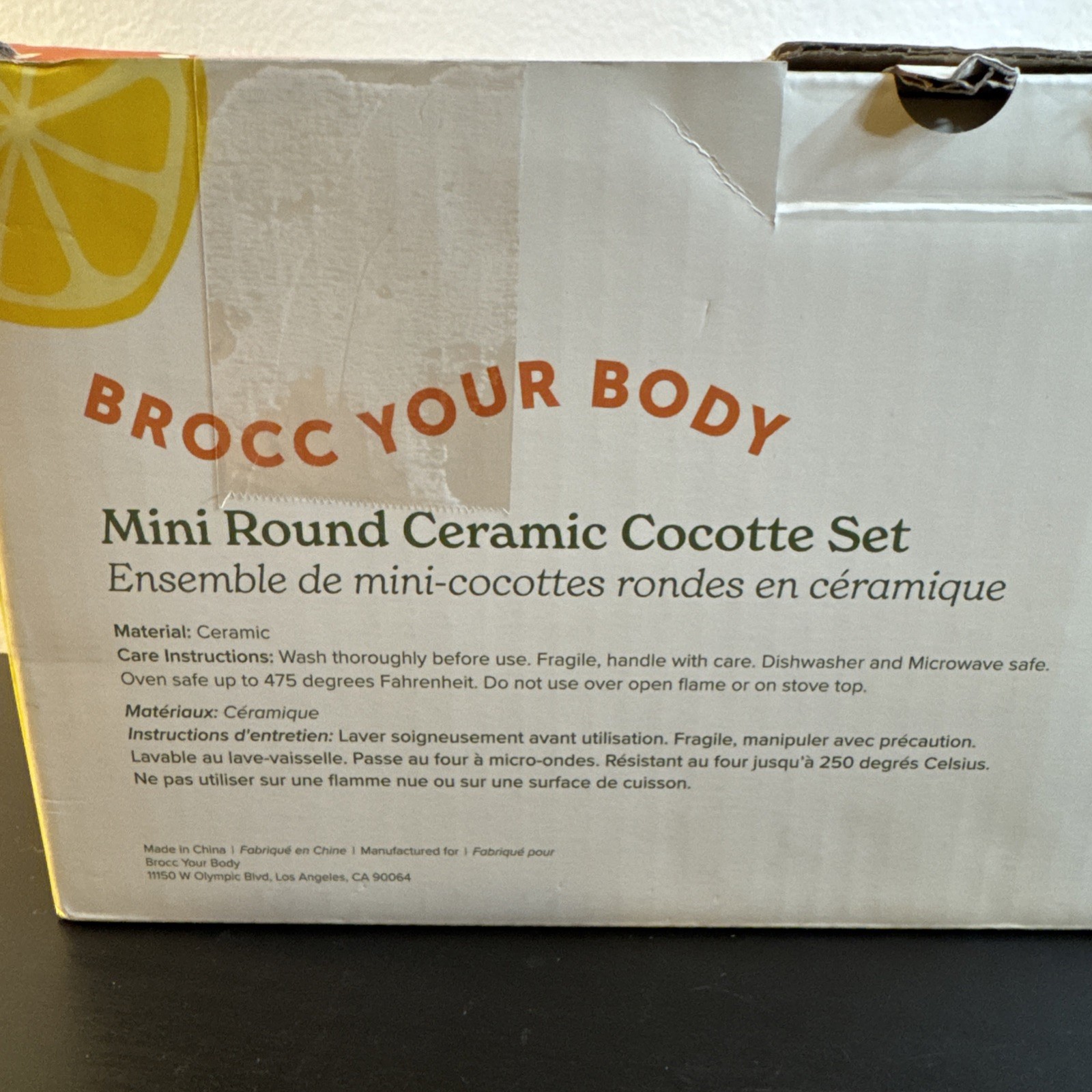 New Brocc Your Body Mini Round Ceramic Cocotte Dutch Oven Set Of 2 In Box