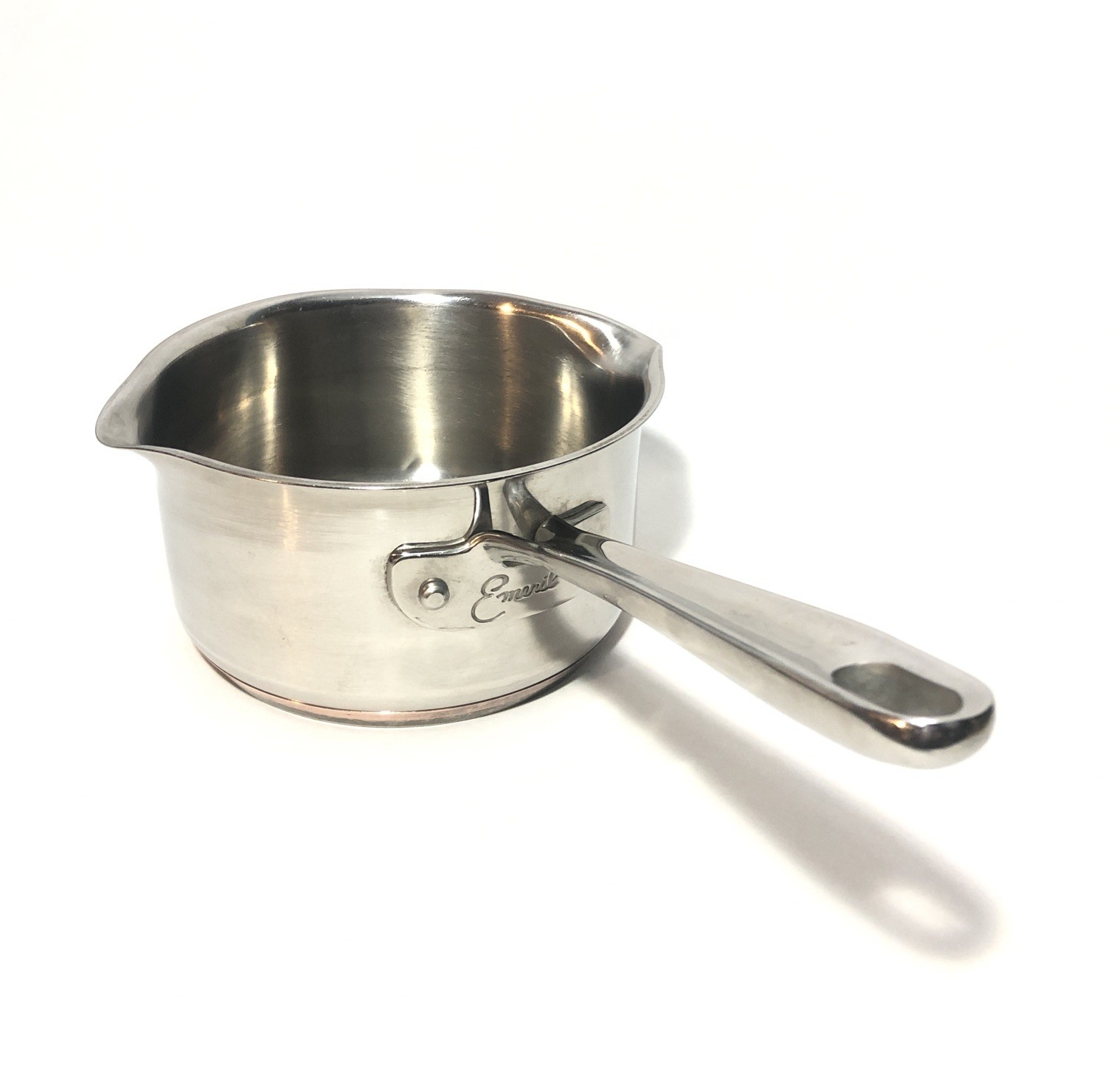 Emeril Stainless Steel 1.5 QT Double Pour Spout 7” Sauce Pan-Copper Core-Clean!