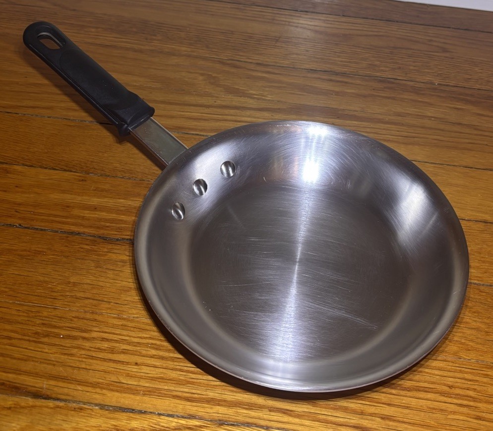 Bakers & Chefs NSF Stainless Steel Skillet 8″ Rubber Handle Made In Brazil