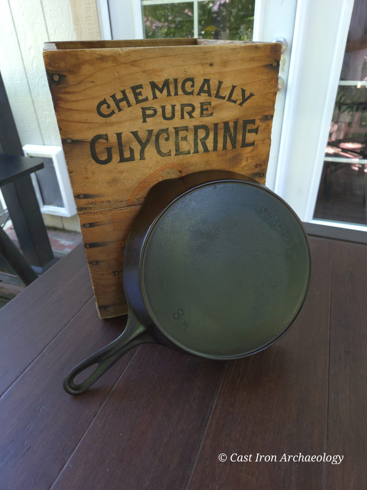 Antique Wagner #8 Cast Iron Skillet With Arc Straight Logo Restored