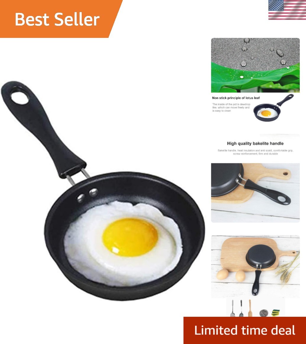 Durable Cast Iron Egg Frying Pan 4.7″ | Lightweight, Heat Resistant & Portable