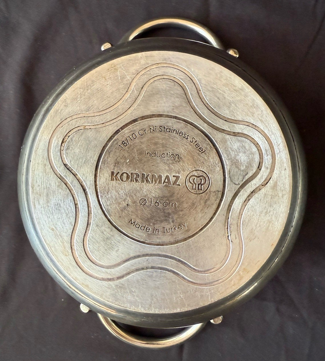 Korkmaz for Induction Cooktops. 16cm. 18/10 CR Ni Stainless Steel Pot w/ Lid