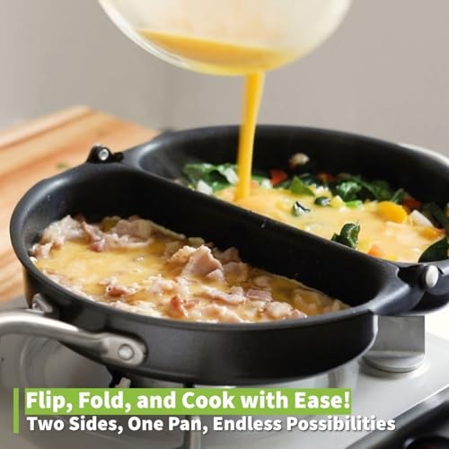TECHEF – Frittata and Omelette Pan, Nonstick Double Sided Folding Egg Pan, Made