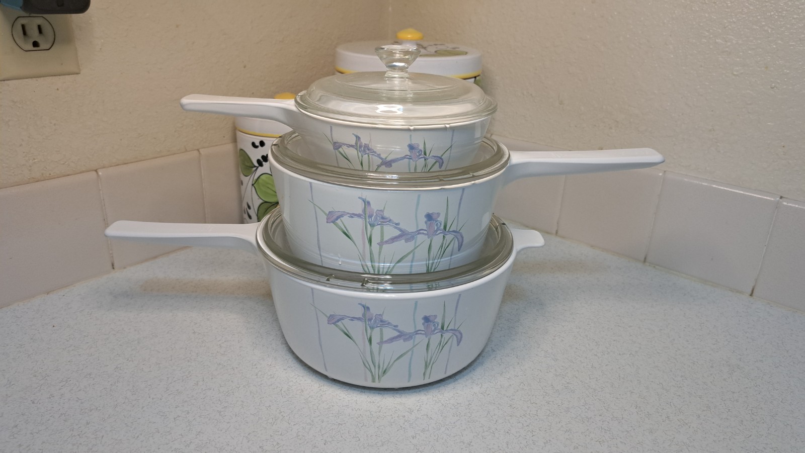 CorningWare Shadow Iris Saucepans Cookware Set 6-Pc Made In USA Discontinued