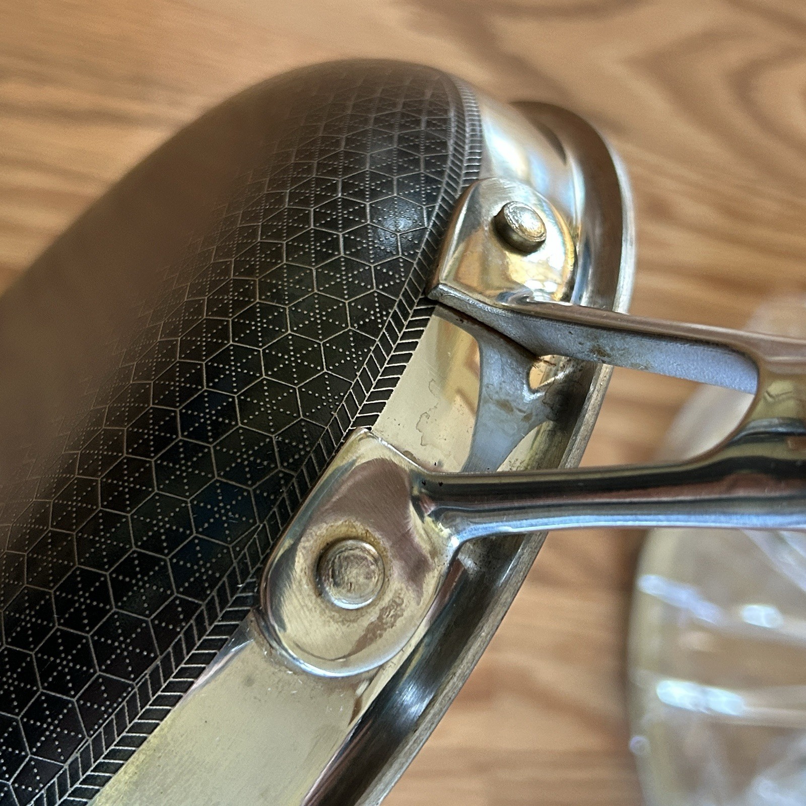 GENTLY USED HEXCLAD 8″ Fry Pan Hybrid Stainless Steel Frying Pan with Lid