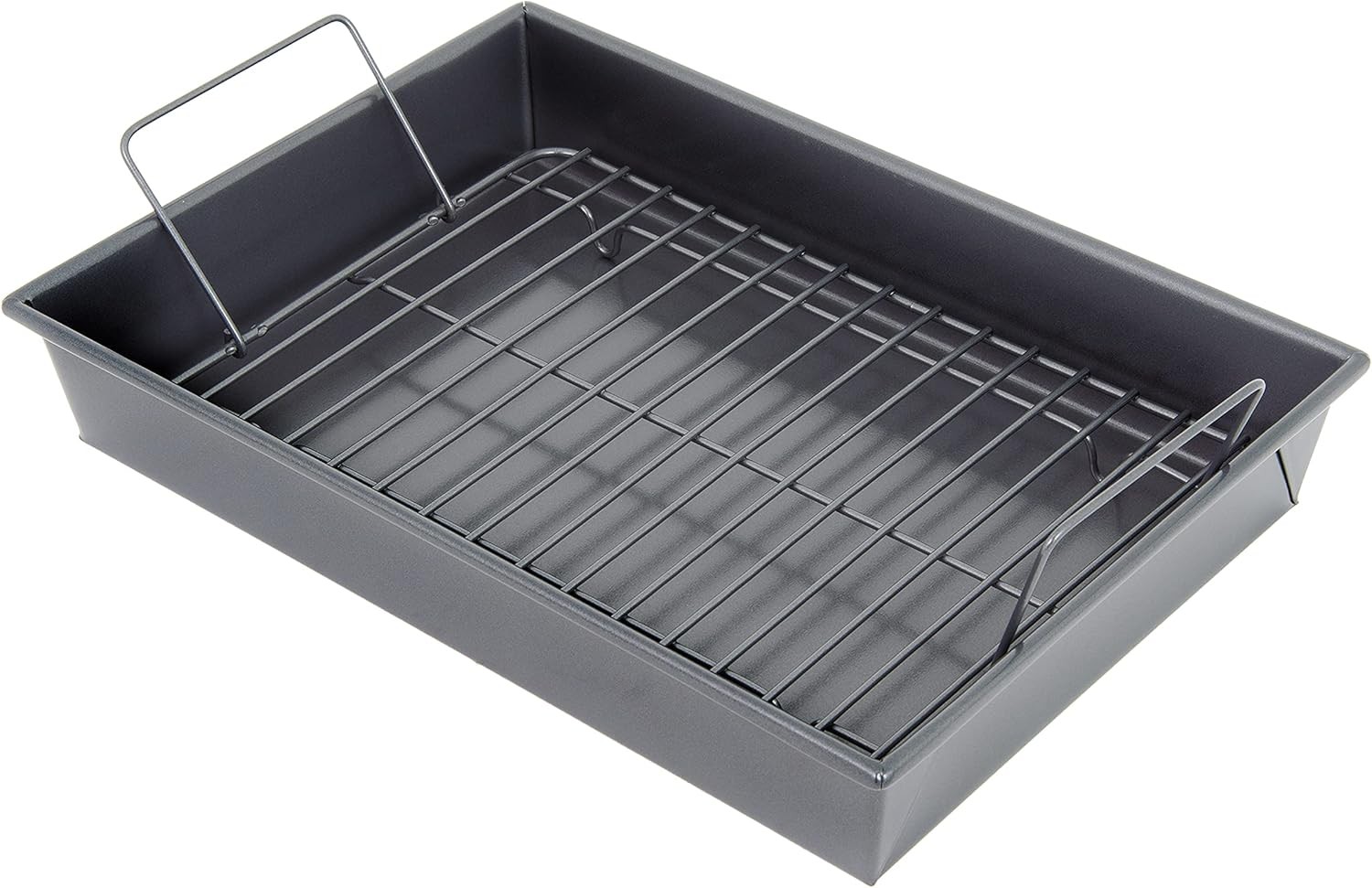 Professional Roast Pan with Non-Stick Rack, 13-Inch-by-9-Inch, Gray – 16947