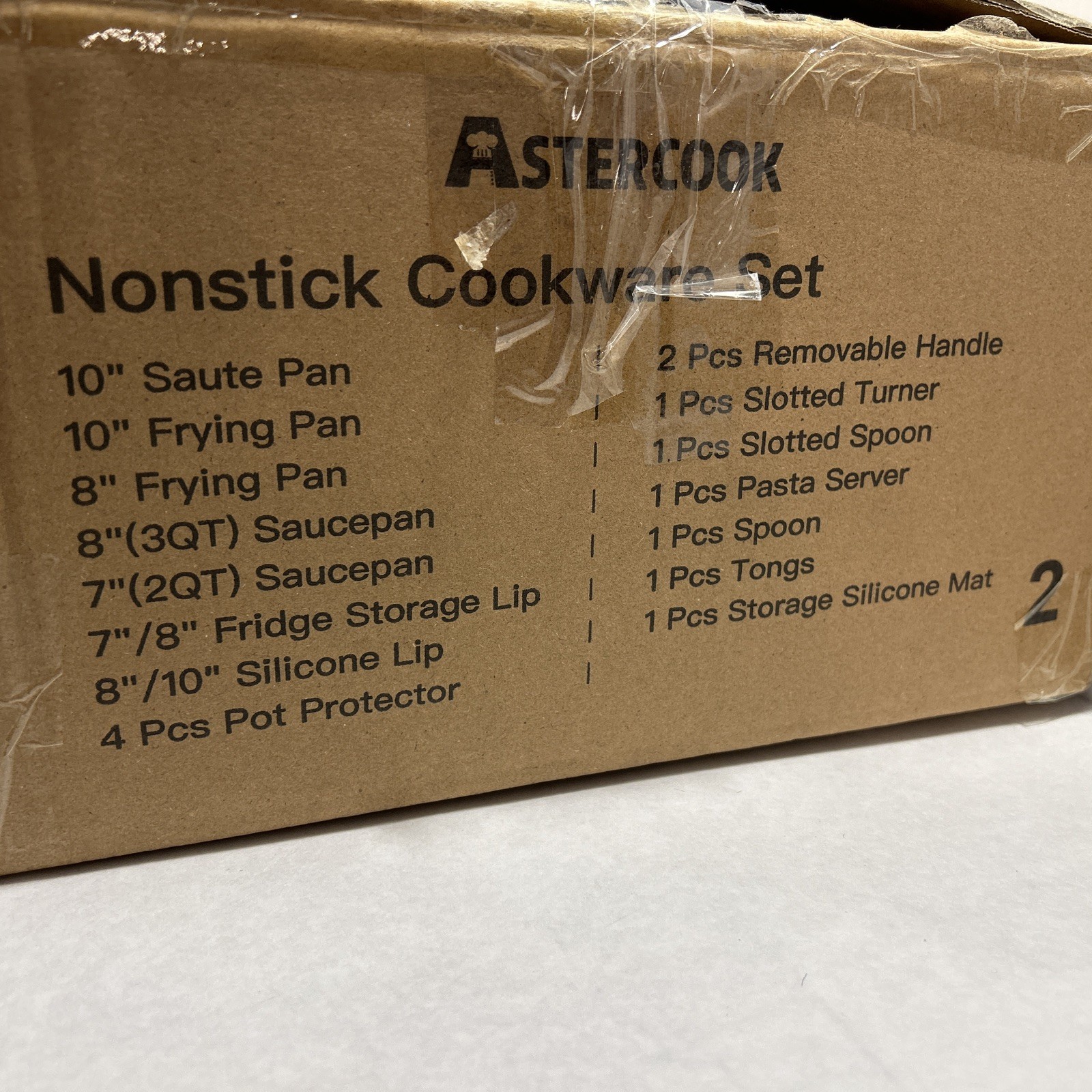 Astercook 20-Piece Pots and Pans Set, Nonstick Cookware Set with Detachable Hand