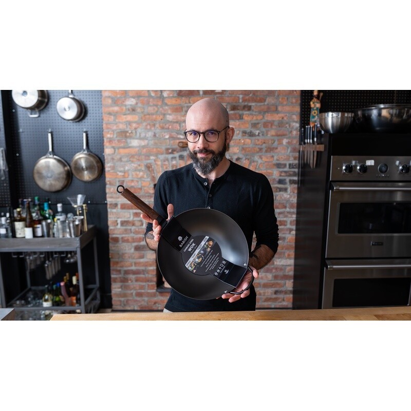 13 Inch Carbon Steel Wok Induction Safe Nonstick Rust Resistant Heavy Gauge New