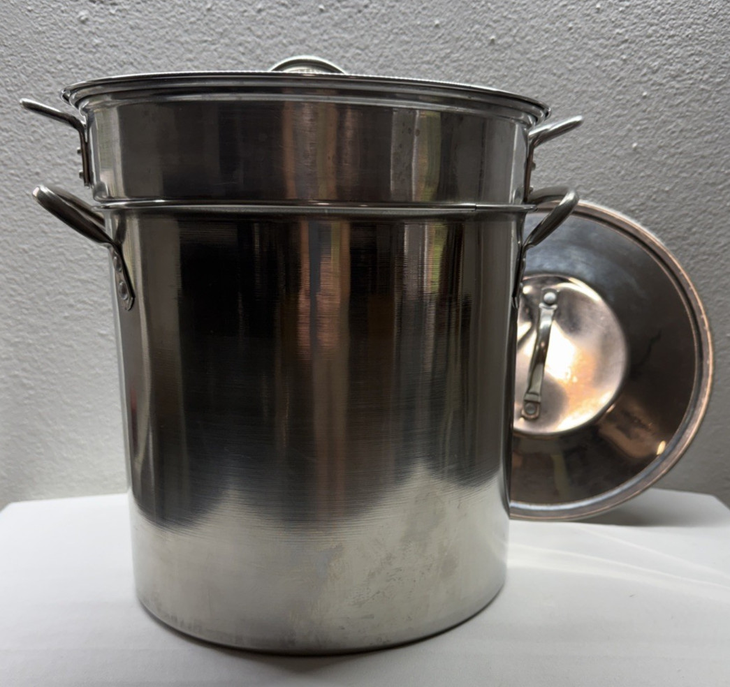 Mainstays 8-Qt Stainless Steel Stock Pot with Steamer Basket Pot Metal Lids