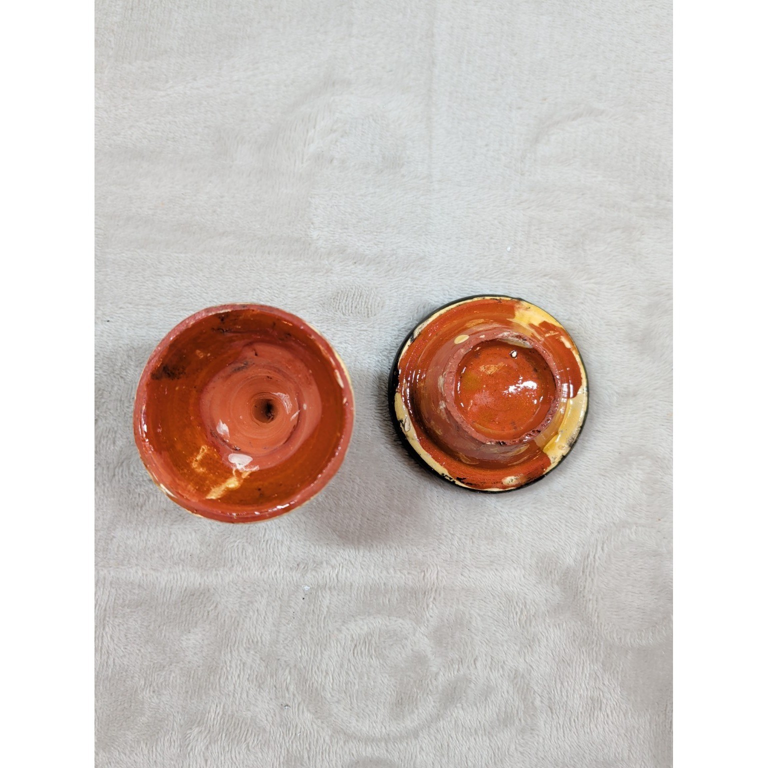 Mini Moroccan Hand Painted Ceramic Tagine Pot Salt Cellar Spice Dish Yellow Red
