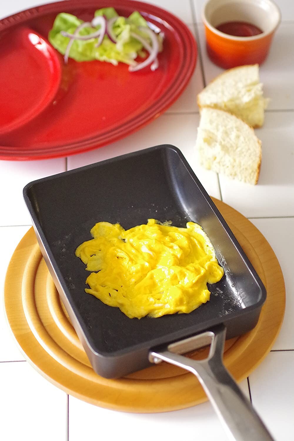 Le Creuset Frying Pan TNS Egg Pan Black 18cm 7in Gas & Electric Length 7.0 inch