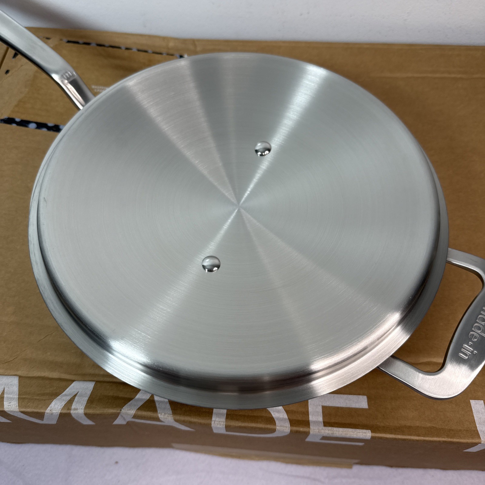 Made In 3.5 Quart Stainless Steel Saute Pan with Lid – All 5 Ply Clad NEW