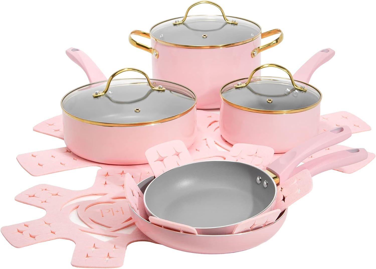 Epic Nonstick Pots and Pans Set, Multi-Layer Nonstick Coating, Tempered Glass Li