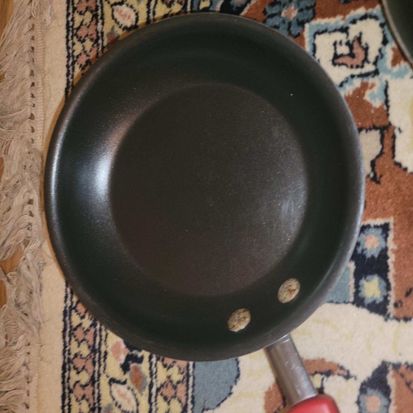 Rachel Ray cookware Fry Saute Simmer Red Pan set 9 1/8″ & 7 5/8″ non stick