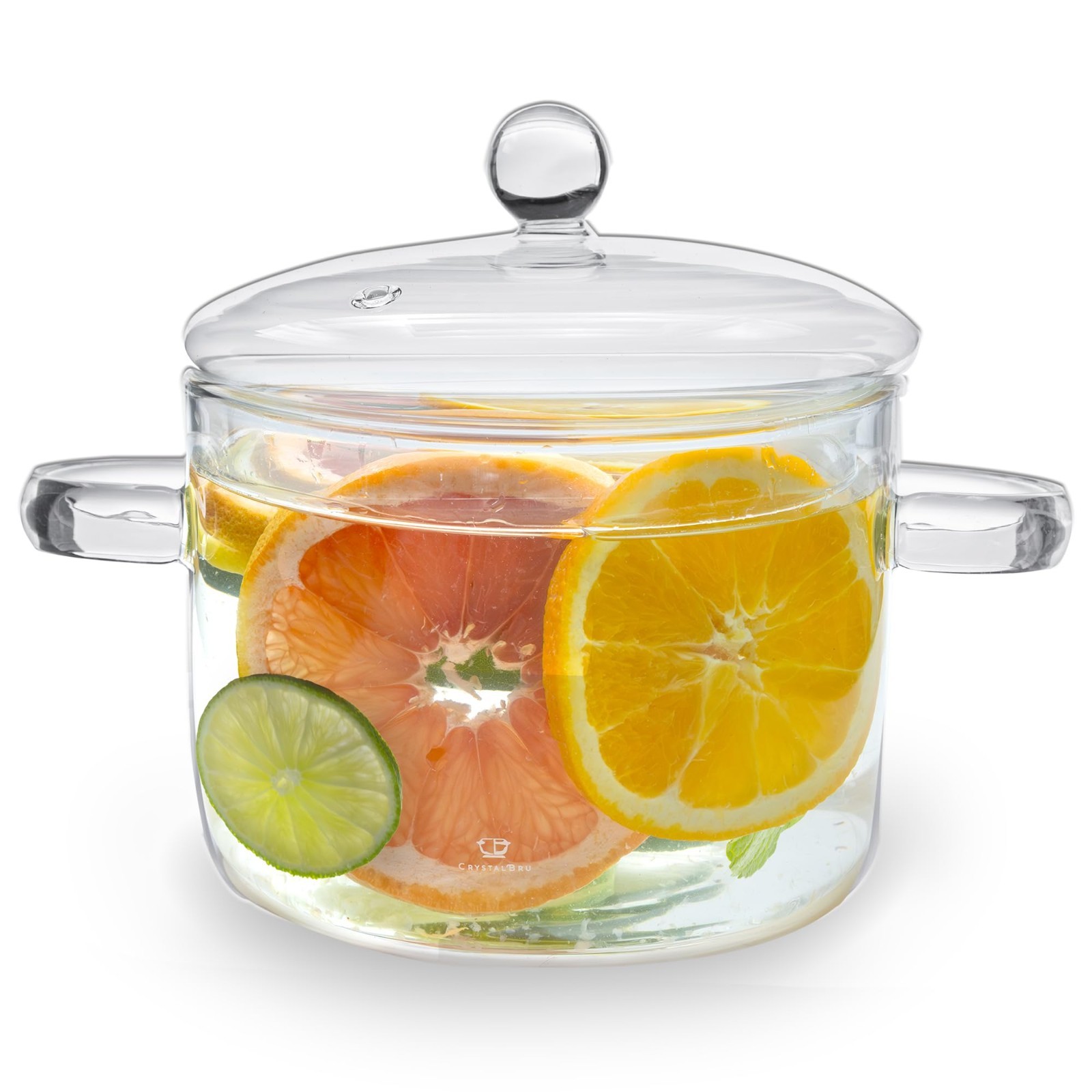 2L Clear Glass Simmer Pot with Lid & Strainer | Heat-Resistant Borosilicate…