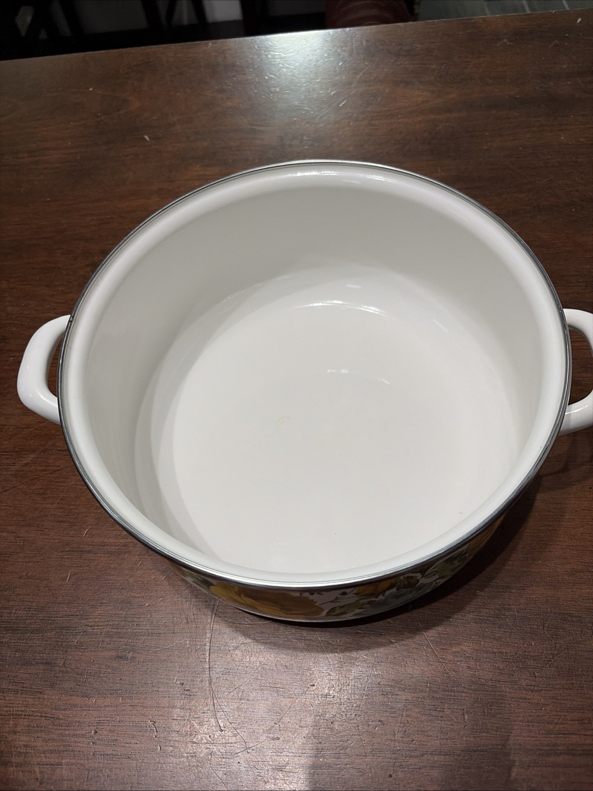 The Pioneer Woman 4 QT Sock Pot Rose Shadow With Lid Floral Enamel Steel 3.7L