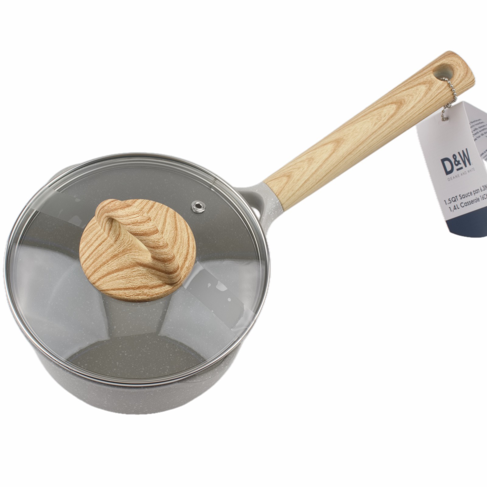 D&W Deane & White 6.3″ Saucepan with Lid Gray 1.5 QT