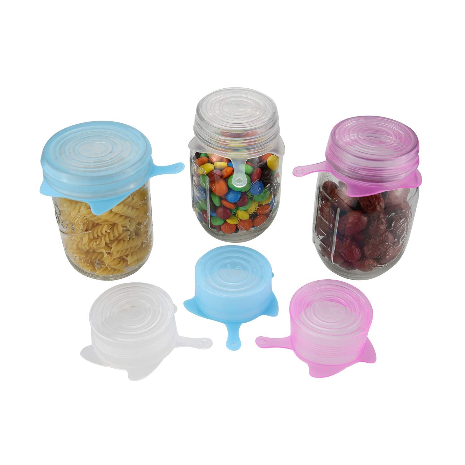 6 Pack Silicone Stretch Lids,Various Sizes Reusable Food Cover,Stretch and Se…