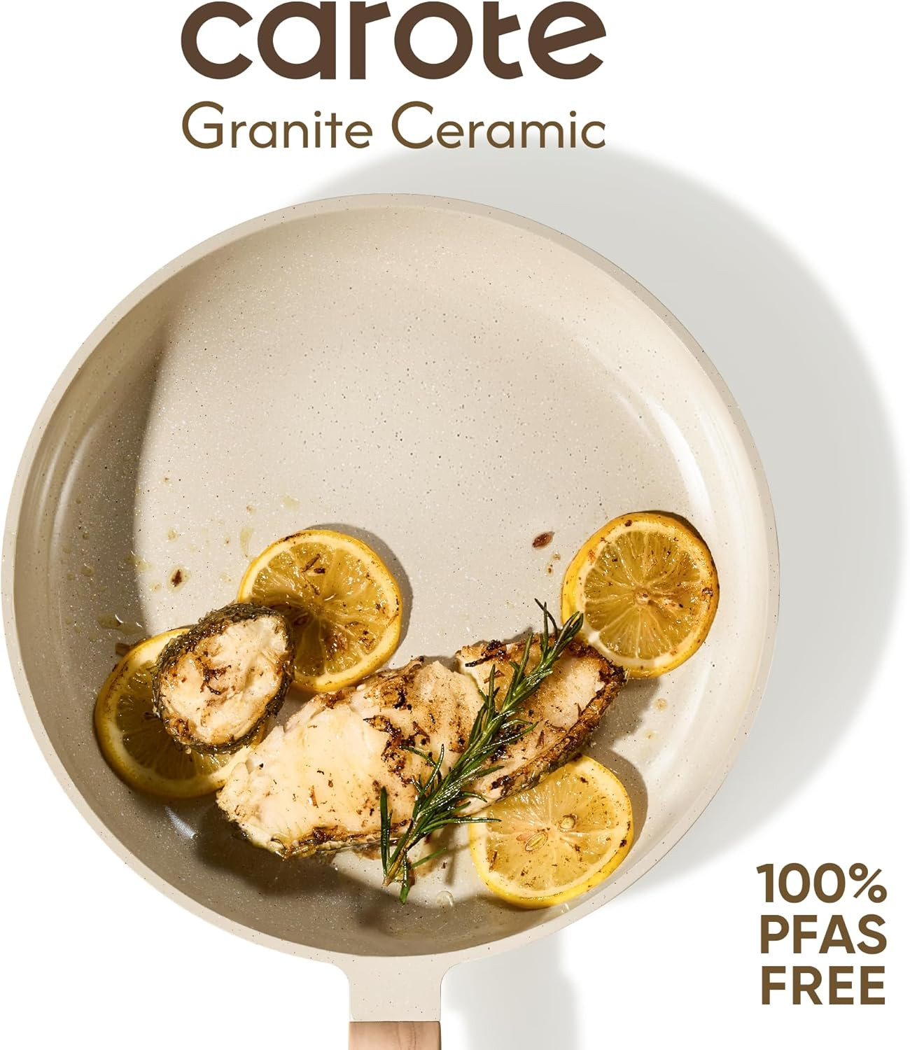 10″ Frying Pan Set, Ceramic Frying Pan, Non-Toxic PTFE & PFOA Free Fry Pan & Ome