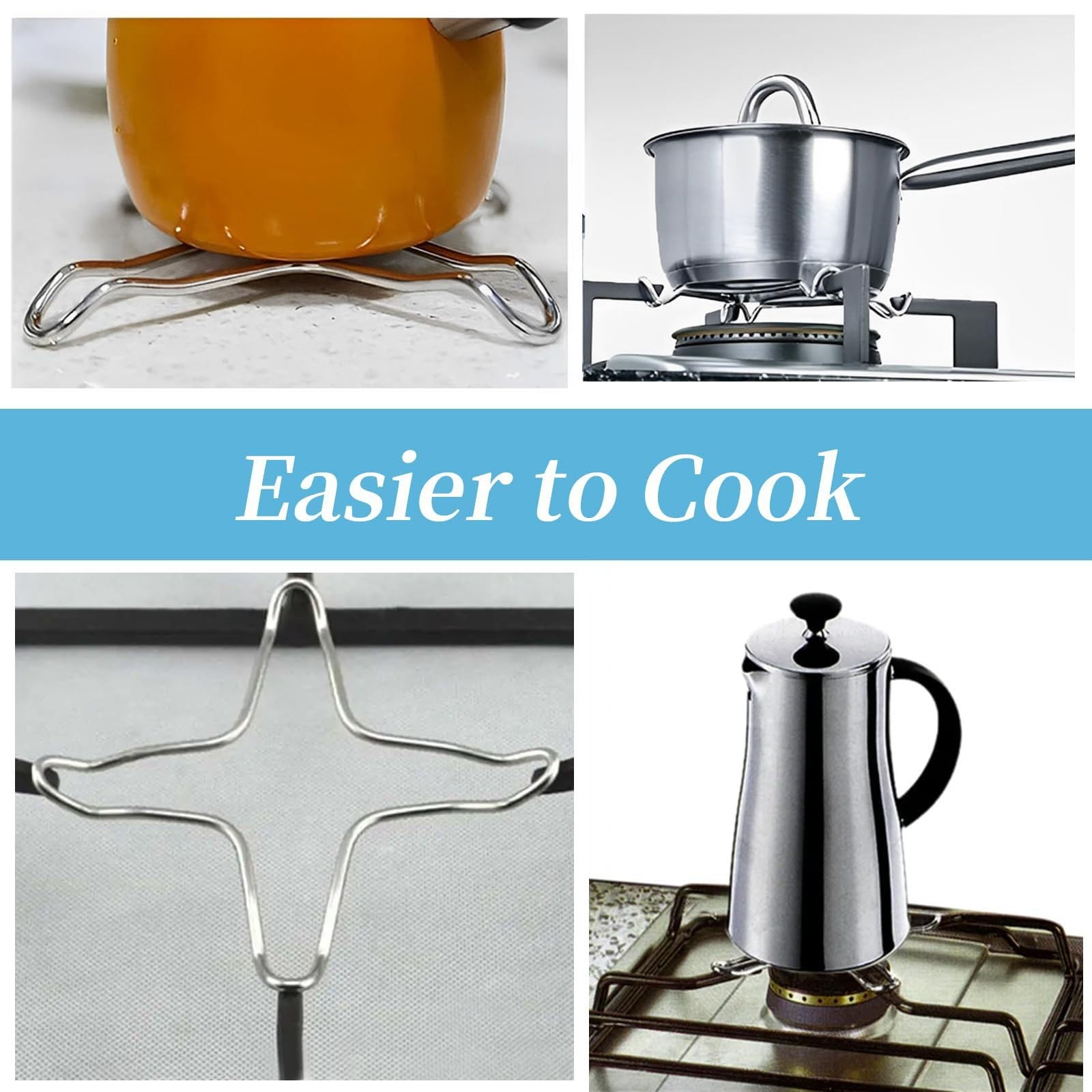 Stainless Steel Gas Ring Reducer & Heat Diffuser for Stovetop Kitchen Use